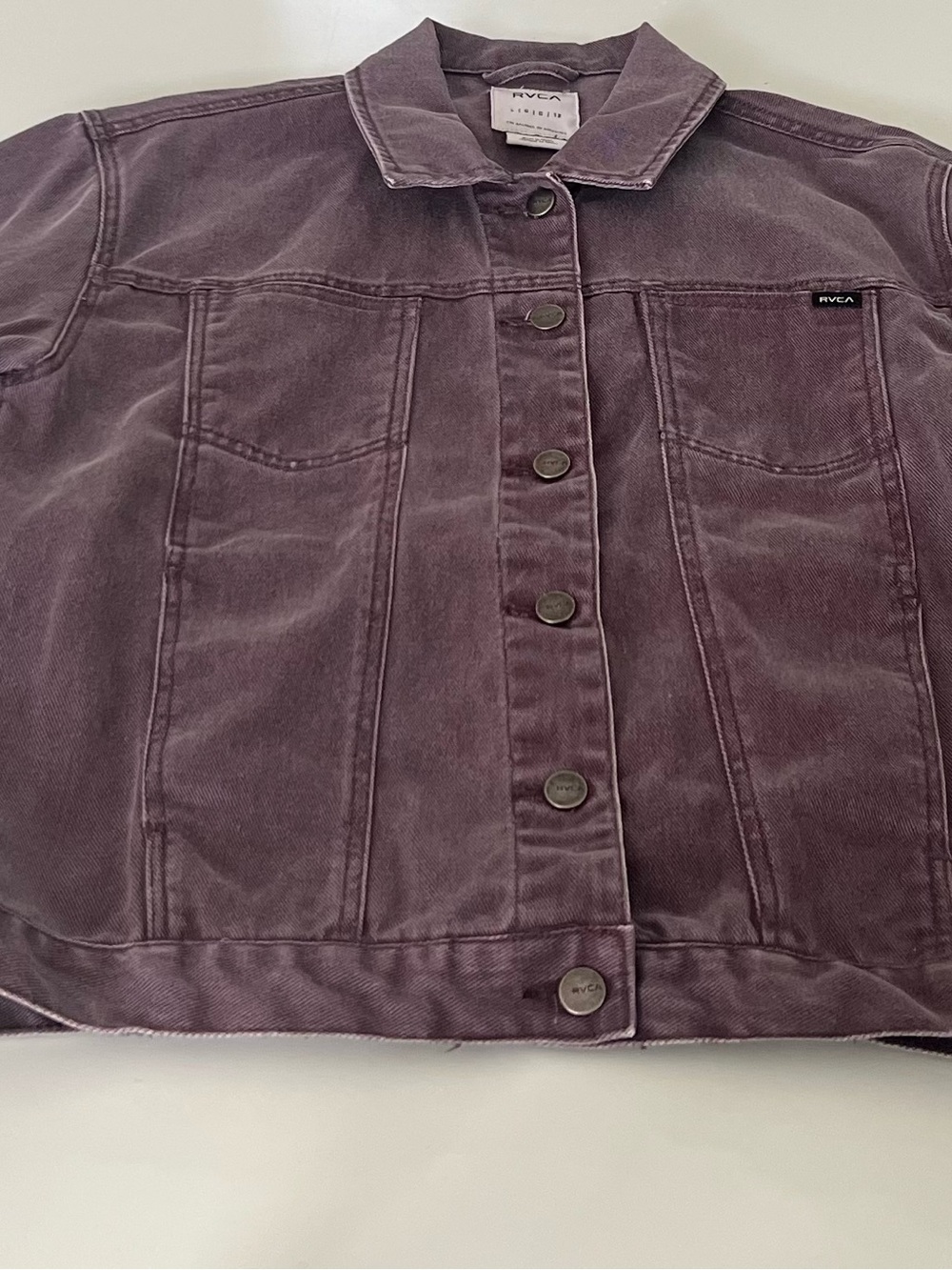 RVCA Women's Faded Mauve Purple Denim Jacket
